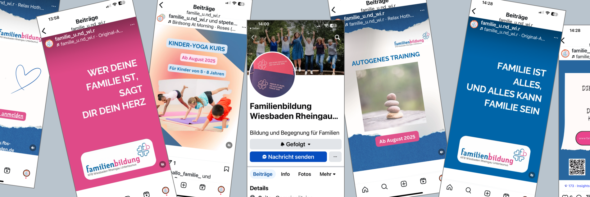 verschiedene Screenshots des Instagrammauftritts