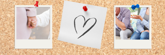 Hand eines Kindes in der eines Erwachsenen, Herz, Erwachsene, die diskutieren Ausschnitt Hände