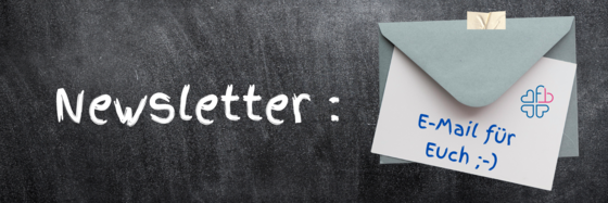 newsletter geschrieben auf einer Tafel