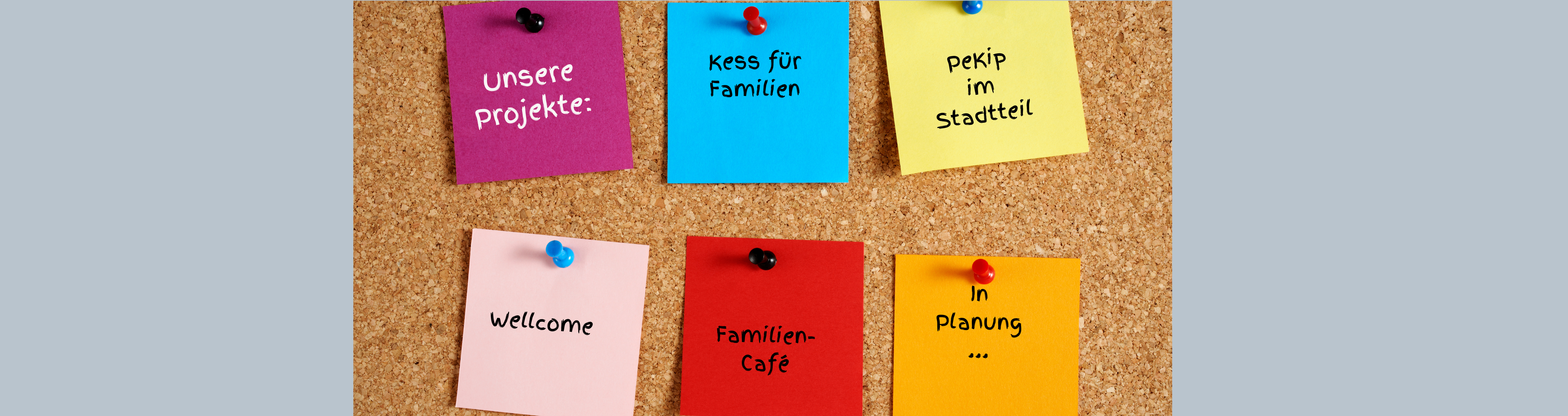 post its mit Namen der Projekte